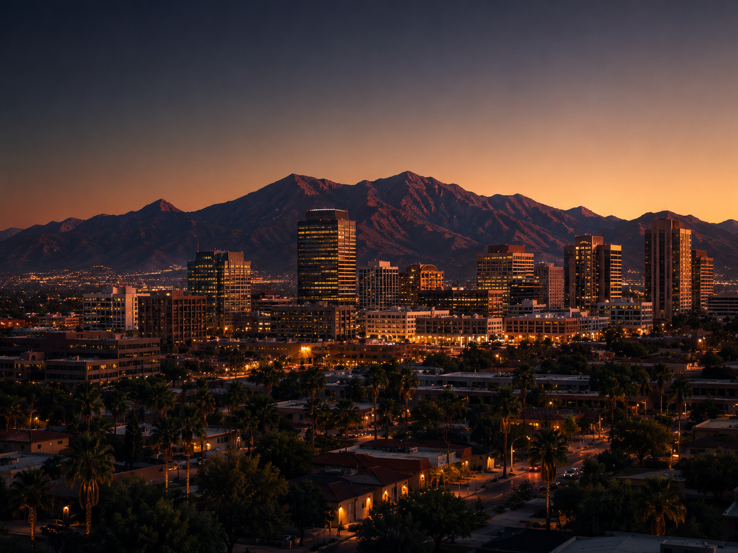 Arizona cityscape with mountains